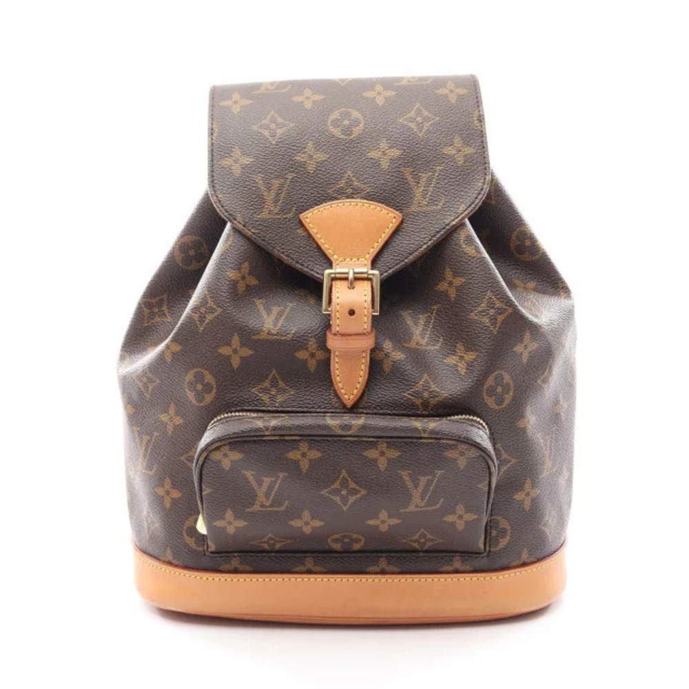 Louis Vuitton Montsouris Backpack Rucksack Canvas Leather Monogram Brown